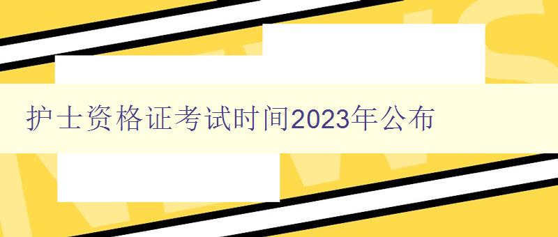 护士资格证考试时间2023年公布