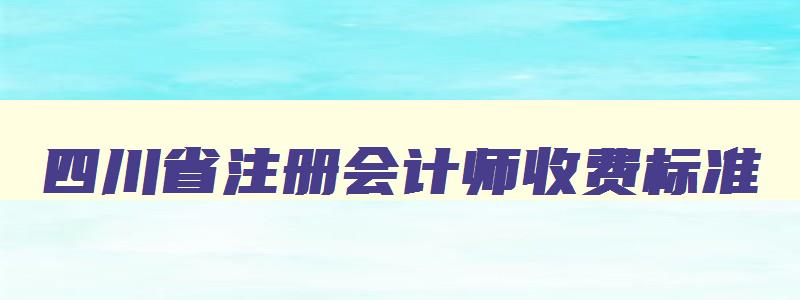 四川省注册会计师收费标准,四川注册会计师报名费多少钱一科