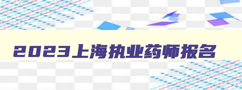 2023上海执业药师报名