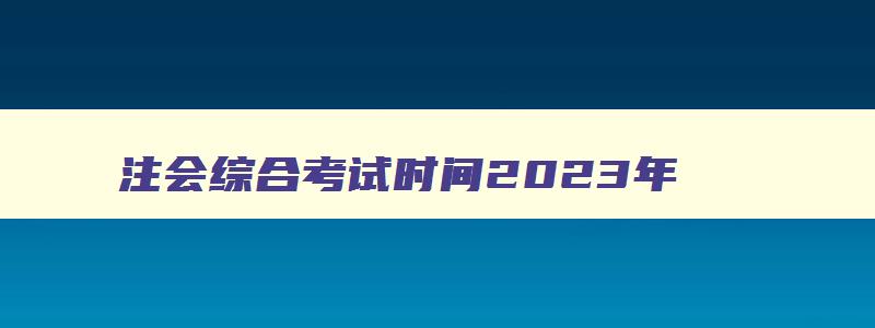 注会综合考试时间2023年