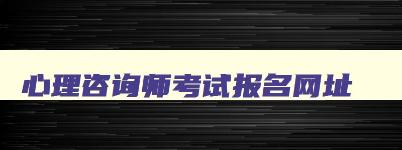 心理咨询师考试报名网址,2023年心理咨询师考试官网报名