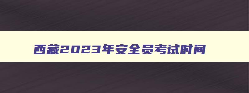 西藏2023年安全员考试时间,西藏安全工程师成绩公布