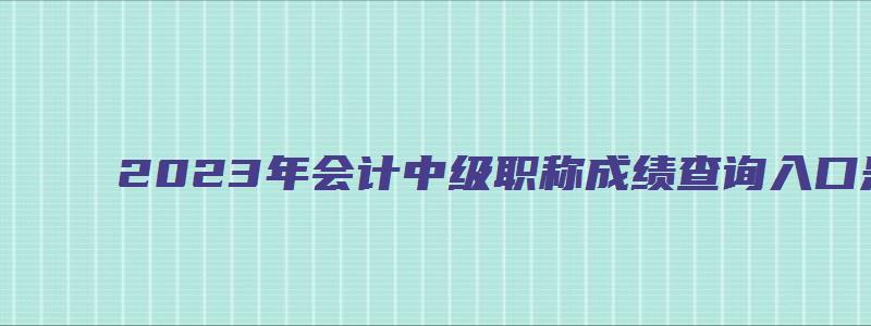 2023年会计中级职称成绩查询入口是哪个（2023年会计中级职称考试成绩查询）