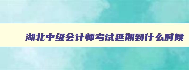 湖北中级会计师考试延期到什么时候,湖北省中级会计考试推迟