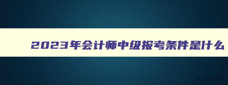 2023年会计师中级报考条件是什么