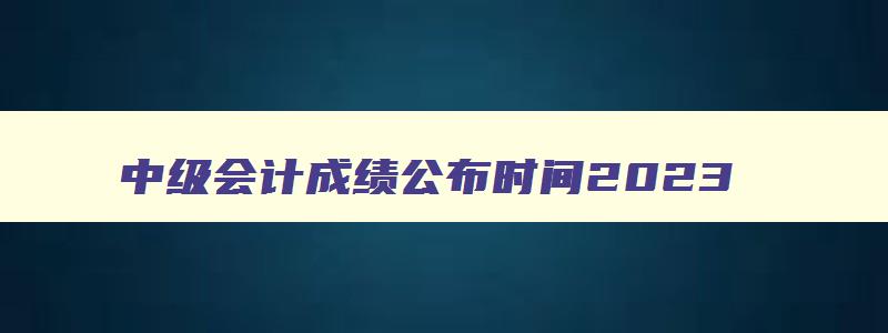 中级会计成绩公布时间2023,中级会计考试2023年考试时间出成绩时间