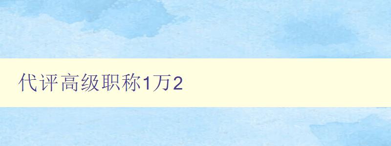 代评高级职称1万2