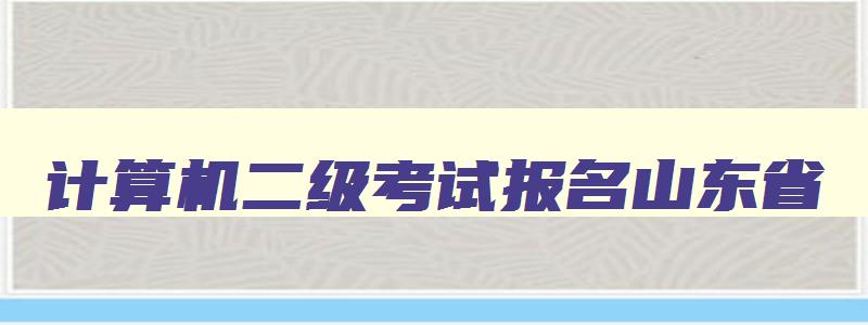 计算机二级考试报名山东省,计算机二级报名官网报名时间2023山东