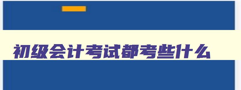 初级会计考试都考些什么,初级会计考试两科一起考吗