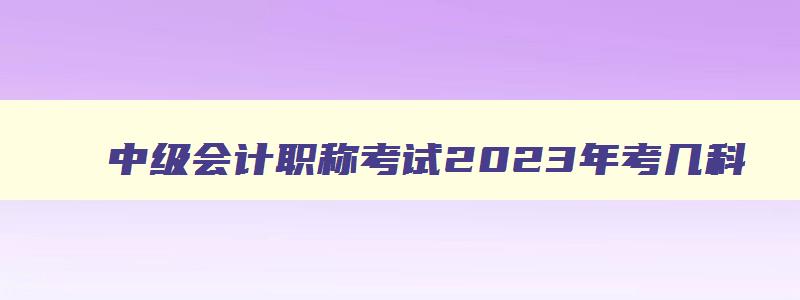 中级会计职称考试2023年考几科