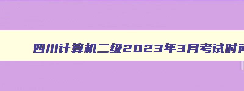 四川计算机二级2023年3月考试时间,四川计算机二级3月考试时间