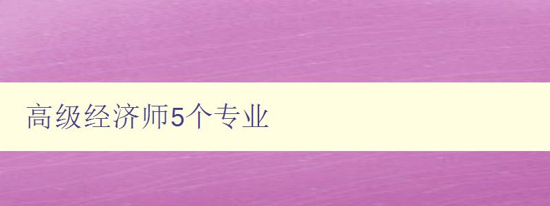 高级经济师5个专业