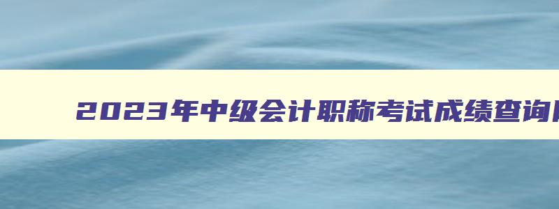 2023年中级会计职称考试成绩查询网站