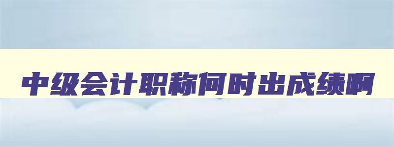 中级会计职称何时出成绩啊,中级会计职称何时出成绩