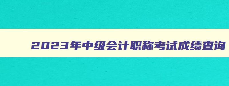 2023年中级会计职称考试成绩查询,中级会计师2023年考试成绩查询