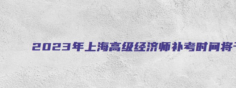 2023年上海高级经济师补考时间将于11月5日开考吗（2023年上海高级经济师补考时间将于11月5日开考吗）