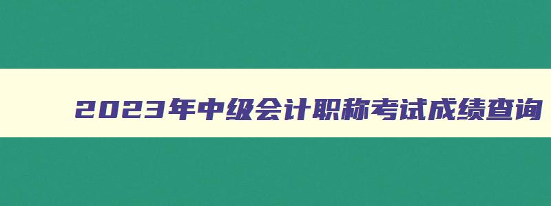 2023年中级会计职称考试成绩查询,2023中级会计职称考试成绩查询时间