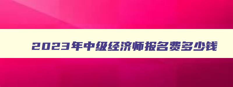 2023年中级经济师报名费多少钱,2023年中级经济师报名费