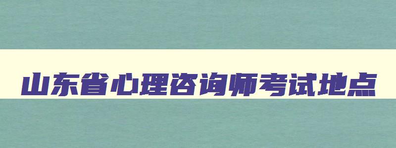 山东省心理咨询师考试地点,山东省心理咨询师考试