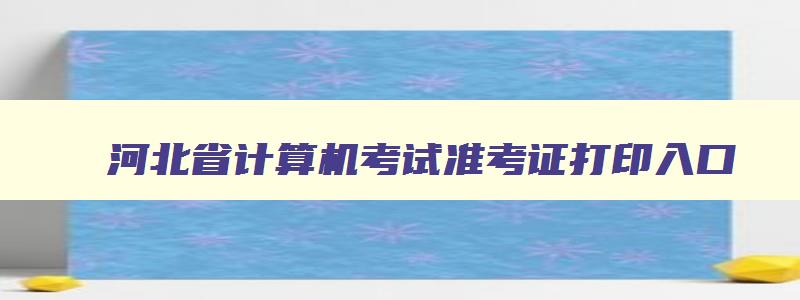 河北省计算机考试准考证打印入口