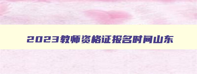 2023教师资格证报名时间山东,2023年教师资格证的报名时间山东