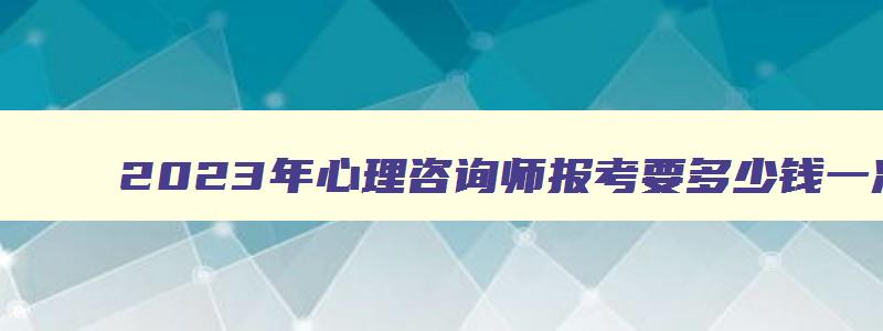 2023年心理咨询师报考要多少钱一次（2023年心理咨询师报考要多少钱一次呢）