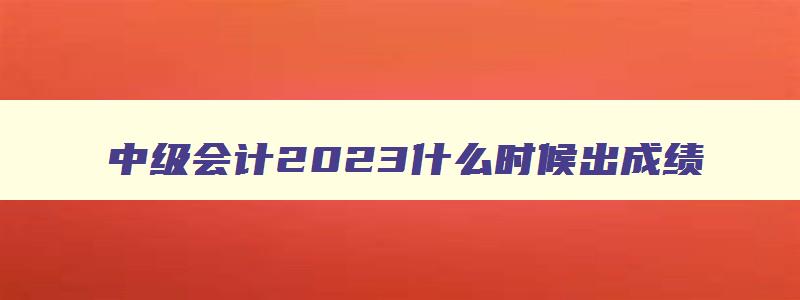 中级会计2023什么时候出成绩