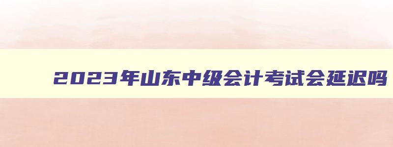 2023年山东中级会计考试会延迟吗