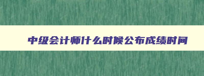 中级会计师什么时候公布成绩时间,中级会计师什么时候公布成绩