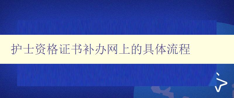 护士资格证书补办网上的具体流程