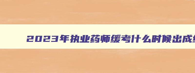 2023年执业药师缓考什么时候出成绩,2023年执业药师缓考真题及答案