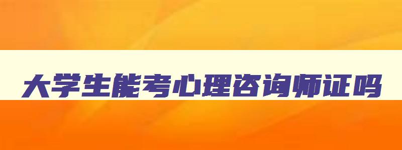 大学生能考心理咨询师证吗,大学生能考心理咨询师