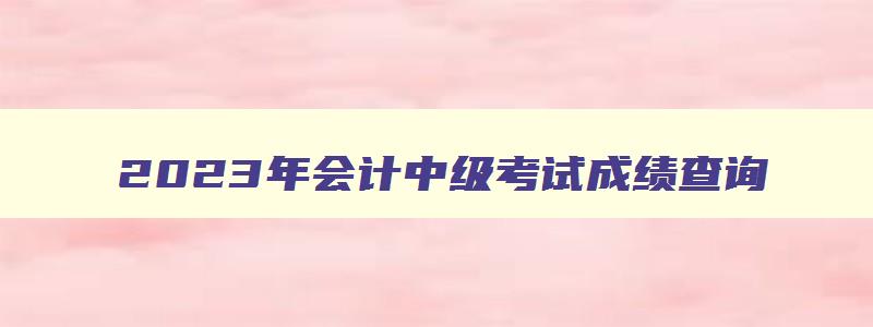 2023年会计中级考试成绩查询