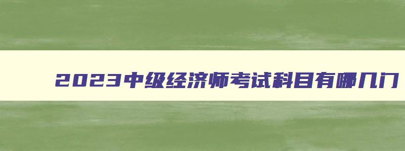 2023中级经济师考试科目有哪几门