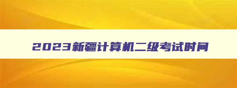 2023新疆计算机二级考试时间