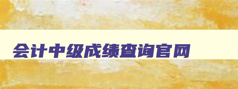 会计中级成绩查询官网,会计中级考试2023年考试成绩查询