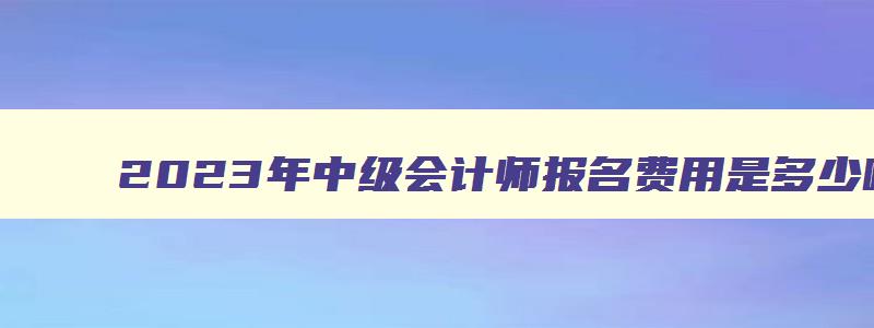 2023年中级会计师报名费用是多少呢