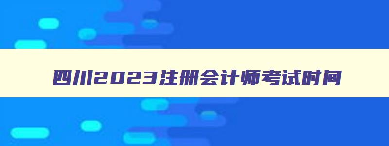 四川2023注册会计师考试时间,四川2023注会考试会延期吗