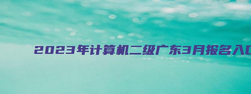 2023年计算机二级广东3月报名入口地址（广东2023计算机二级3月报名）