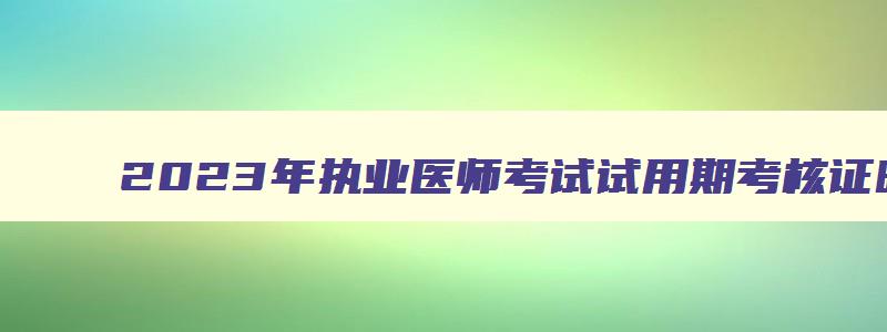 2023年执业医师考试试用期考核证明起止时间