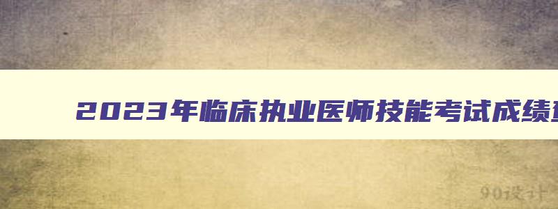 2023年临床执业医师技能考试成绩查询时间,2023年临床执业医师技能考试成绩查询