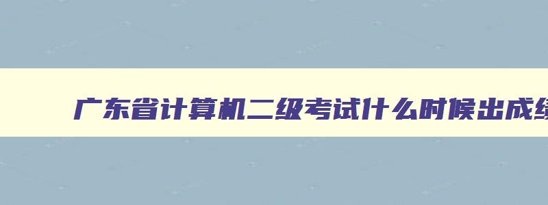 广东省计算机二级考试什么时候出成绩