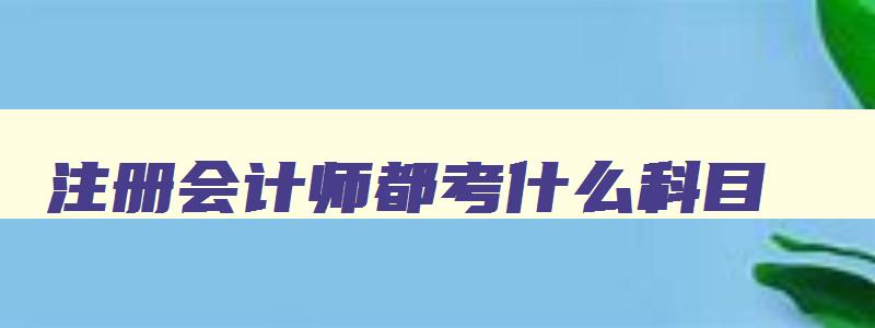 注册会计师都考什么科目,注册会计师考哪六科几年考完