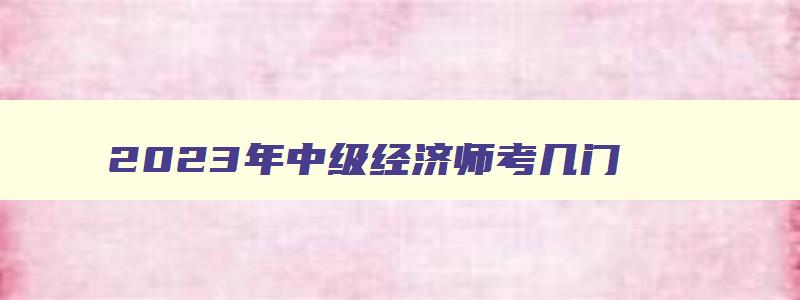 2023年中级经济师考几门