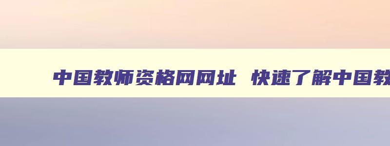 中国教师资格网网址