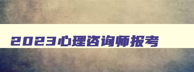 2023心理咨询师报考,2023年心理咨询师证考几科呀