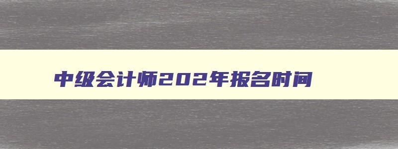 中级会计师202年报名时间