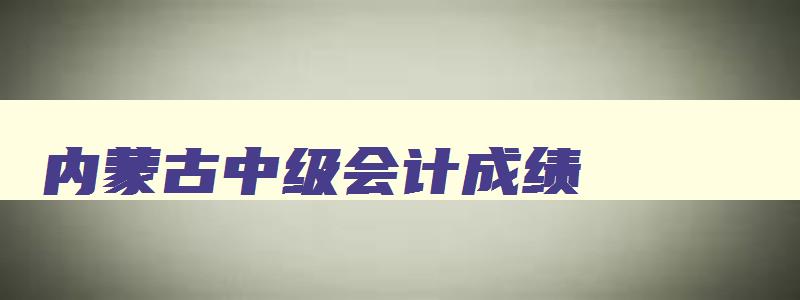 内蒙古中级会计成绩,内蒙古2023年会计中级审核时间