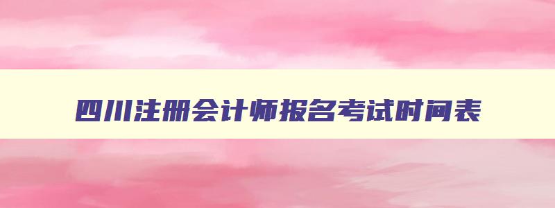 四川注册会计师报名考试时间表,四川注册会计师报名考试时间