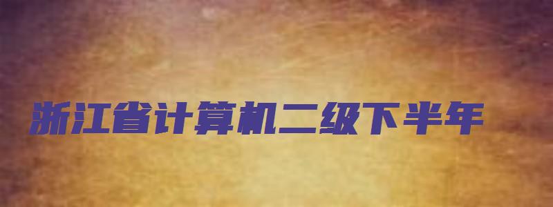 浙江省计算机二级下半年（浙江省计算机二级下半年考试时间）